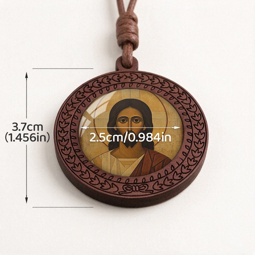 Weathered Solid Wood Icon Pendant Necklace